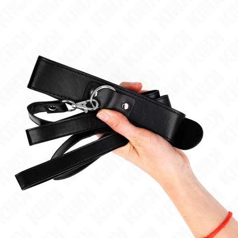 KINK Obroża z paskiem czarna, regulacja 32-50 cm, długość 116 cm KINK