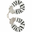 ToyJoy Furry Fun mankietki z łańcuszkiem zebra pluszowe TOYJOY