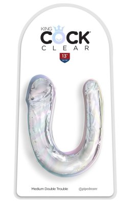 King Cock Clear Double Trouble Medium 33cm przezroczysty model dwustronny King Cock