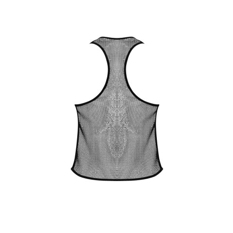 Male Power Stretch Net Tank top siateczkowy z wycięciem, czarny Male Power