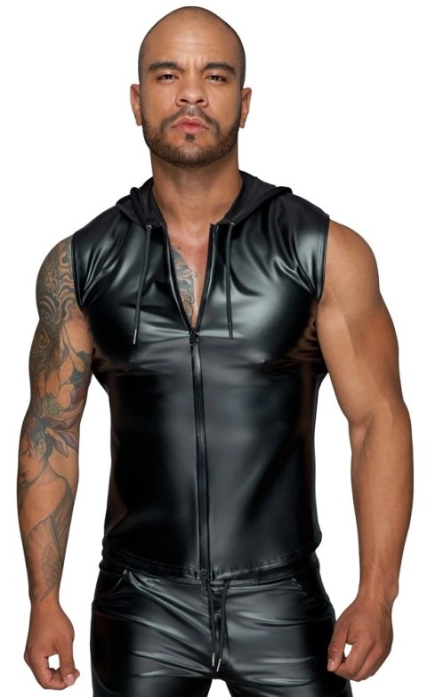Noir Męski Bezrękawnik z Kapturem PowerWetlook Czarny 3XL Noir