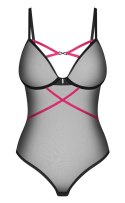 Obsessive Novenes Body XS/S Czarny Powernet Rożowe Akcenty Regulowane Obsessive