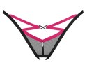 Obsessive Novenes XL/2XL - Stringi bez przeszycia z rożowym akcentem Obsessive