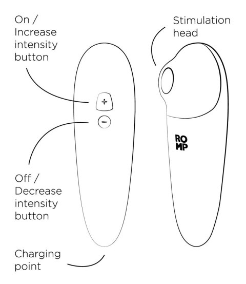 ROMP Shine X - Wibrator powietrzny z technologią Pleasure Air, 14,2 cm ROMP