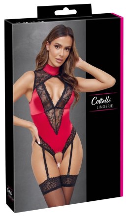 Cottelli Lingerie Body XL Czerwone z Koronką, Regulowane Podwiązki Cottelli