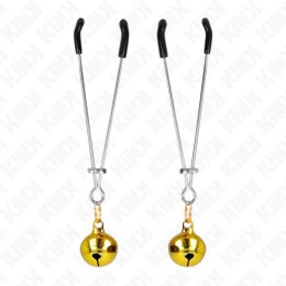 KINK Zaciski na sutki cienkie złote 7 cm - precyzyjna regulacja, metal KINK
