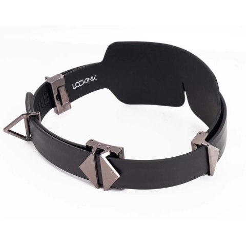 LOCKINK Opaska na oczy skorzana z regulacją klamrami czarna Lockink