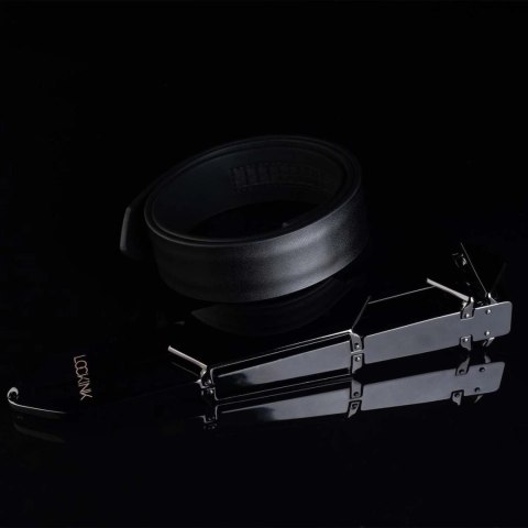 LOCKINK Pejcz Regulowany Skorzany z Wytrzymałą Rączką Czarny Lockink