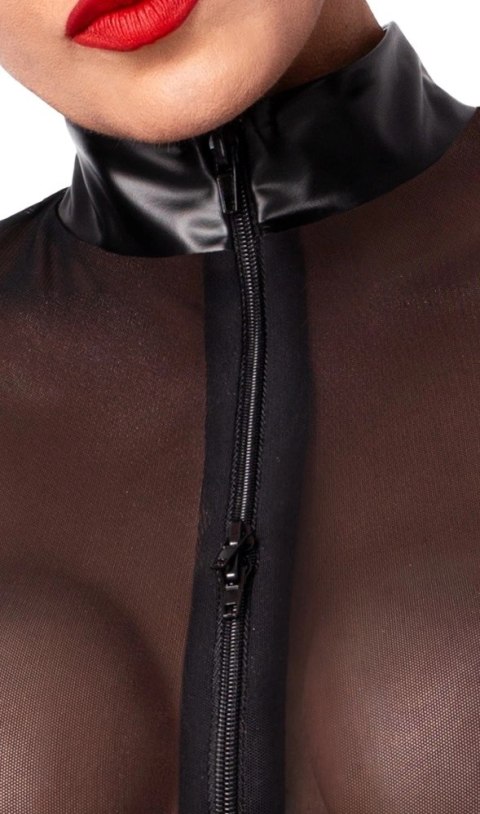 Noir Body damskie matowe z siateczką i pierścieniami M czarne Noir