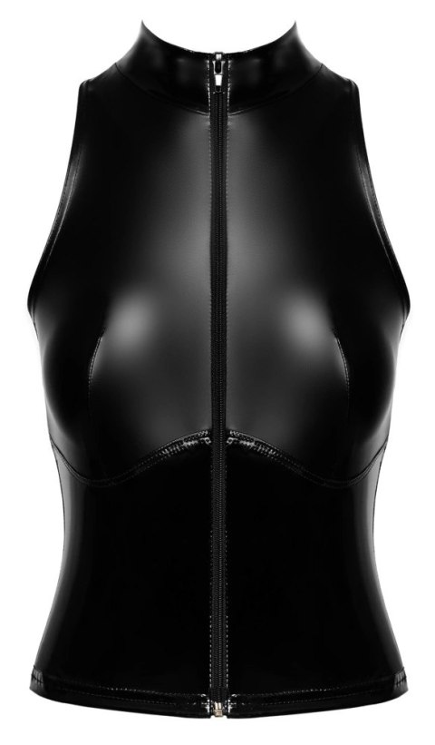 Noir Handmade Top Czarny M - Powerwetlook, Winyl, Zamek Przod Noir