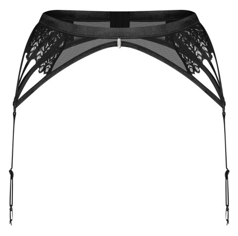 Obsessive Donarella Pas do Pończoch Czarny XL/2XL Haftowany Regulowany Obsessive