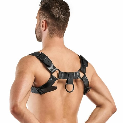 Bruno Uprząż Skorzana Czarna, Regulowana 24-32 cm