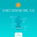Cala Azul Blanca - Biały wibrujący korek analny, wodoodporny, USB