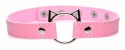 Kinky Kitty Slim Choker Rożowy - Regulowany Pasek z Motywem Kota