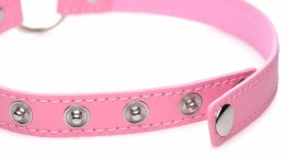 Kinky Kitty Slim Choker Rożowy - Regulowany Pasek z Motywem Kota