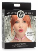 Kinky Kitty Slim Choker Rożowy - Regulowany Pasek z Motywem Kota
