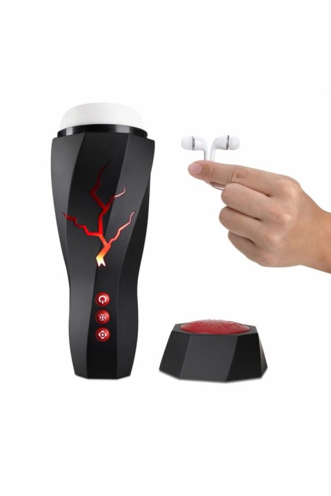 M For Men Storm White - urządzenie intymne wibracyjne z funkcją ssania