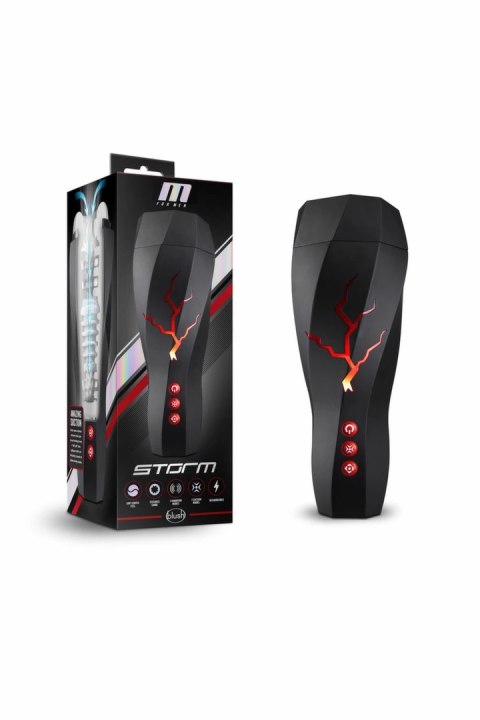 M For Men Storm White - urządzenie intymne wibracyjne z funkcją ssania