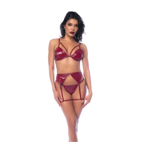 Coquette Zestaw Trzyczęściowy M Winylowy Ciemnoczerwony Gloss M Mapale