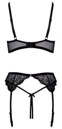 Cottelli Lingerie komplet koronkowy 3-częściowy czarny 75B/S Cottelli