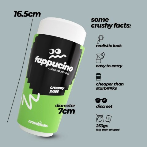 Crushious Fappucino Creamy Puss Zielona maszyna intymna w kubku TPE Crushious