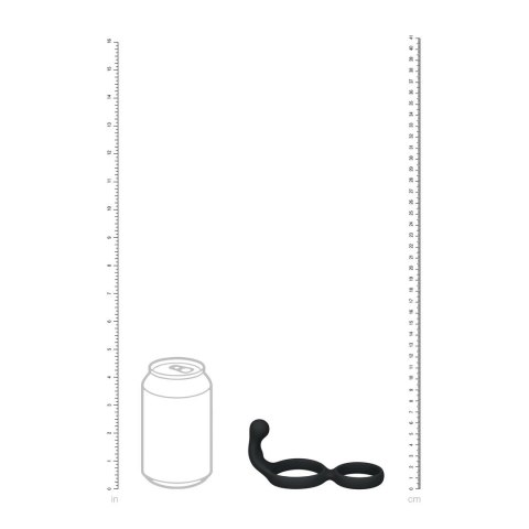 LEVELZ Black - Podwojny pierścień silikonowy z anatomicznym aplikatorem Levelz by Shots