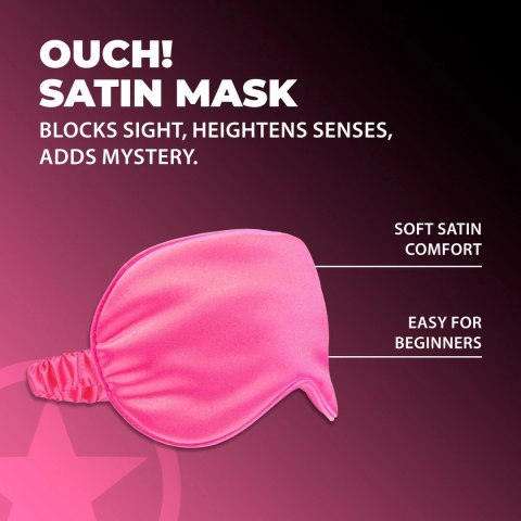 LoversPremium Satin Mask Pink - jedwabista maska na oczy rożowa Ouch! by Shots