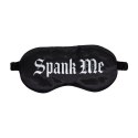 Spank Me Satynowa Maska na Oczy Czarna - Komfortowy Model z Nadrukiem Ouch! by Shots