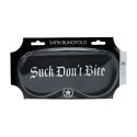 Suck Don't Bite Satynowa Maska na Oczy Czarna - komfortowy model z nadrukiem Ouch! by Shots