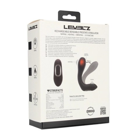 LEVELZ Bendable Silicone Prostate czarny silikonowy stymulator z funkcją podgrzewania Levelz by Shots