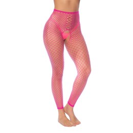 Leg Avenue 2w1 Siatkowa Bluzka lub Pończochy Neonowy Roż One Size Mapale