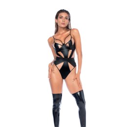 Noir Handmade Bodysuit L Czarny Wet Look z Fiszbinyem i Wycięciami Mapale