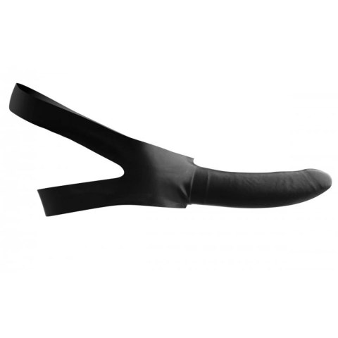 XR Brands Master Series Face Fuk - Pas z anatomiczną formą, czarny lateks XR Brands