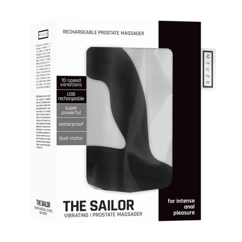 Sailor Black - Wibrujący anatomiczny masażer prostaty z pilotem USB Mjuze by Shots