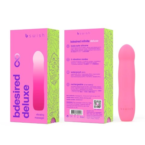 B Swish Bdesired Infinite Deluxe Pink - 5 Trybow, Wodoodporny, USB B Swish