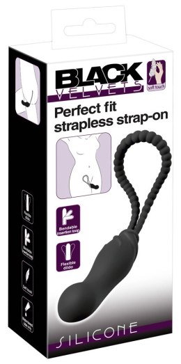 Black Velvets Perfect Fit czarne urządzenie intymne bez paskow 22 cm Black Velvets