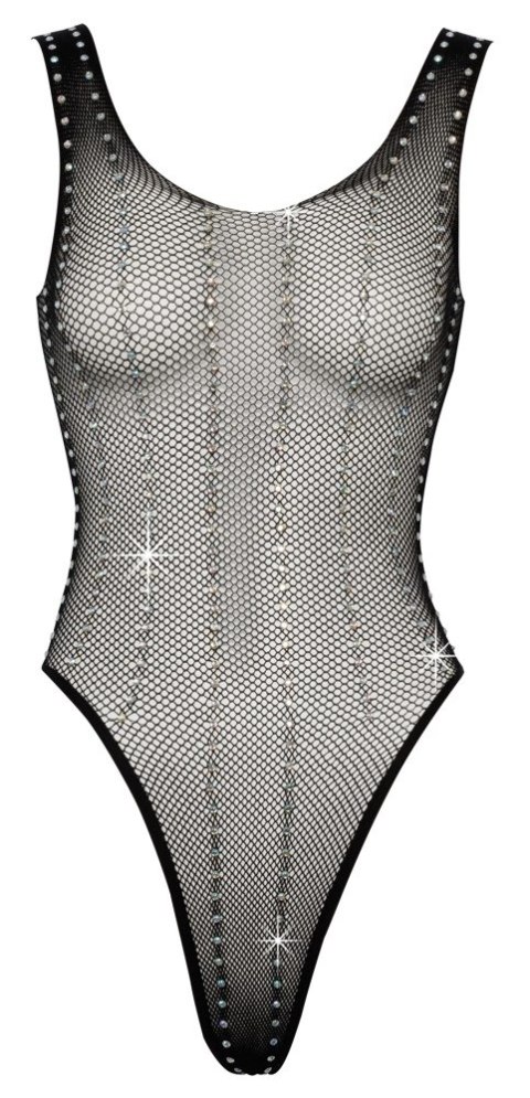 Cottelli Collection Fantasy Body siateczkowe czarne S-L z dżetami Fantasy by Cottelli