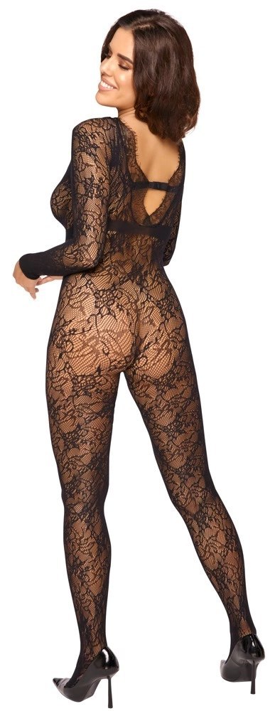 Cottelli Collection Fantasy kombinezon koronkowy bez krocza S-L czarny Fantasy by Cottelli