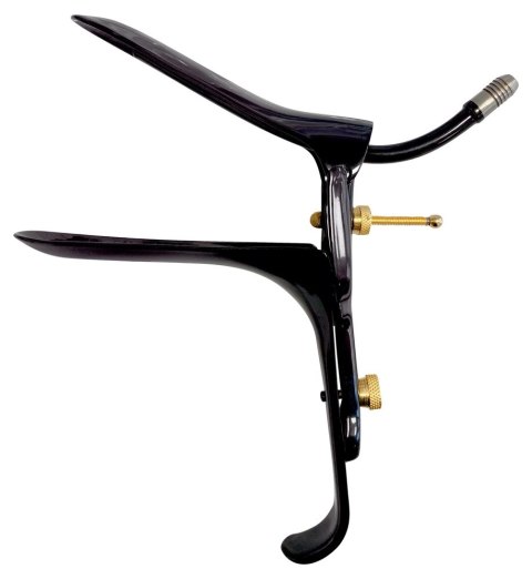 Fetish Collection Speculum z rurką na płyn, stal nierdzewna, czarny 15cm Fetish Collection