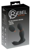 Rebel RC Prostate Massager - Głowka Obrotowa, 9 Trybow, Pilot, Czarny Rebel