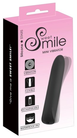Sweet Smile Mini Wibrator Czarny 12 cm wodoodporny silikon USB Sweet Smile