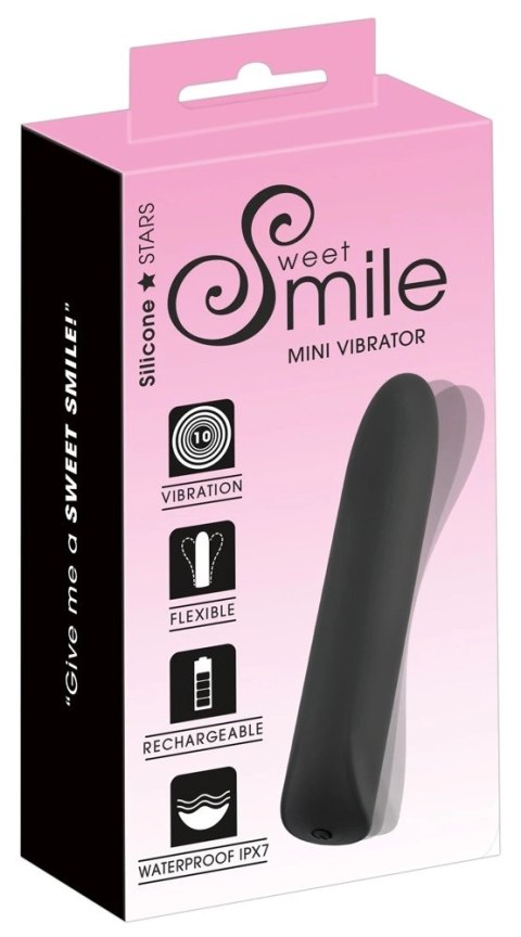 Sweet Smile Mini Wibrator Czarny 12 cm wodoodporny silikon USB Sweet Smile