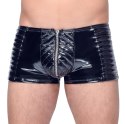 Black Level Bokserki Winylowe L z Zamkiem i Motocyklowym Szyciem Black Level
