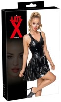 LateX Sukienka Czarna Lateksowa Na Ramiączkach Z Falbaną M Late X