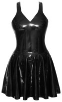 LateX Sukienka Czarna Lateksowa Na Ramiączkach Z Falbaną M Late X