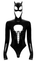 Black Level Body sznurowane z maską z uszami, czarne, rozmiar S Black Level
