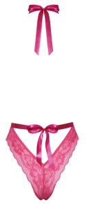 Kissable Body L/XL rożowe koronkowe elastyczne z wiązaniem na szyi Kissable