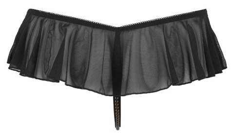 Cottelli Lingerie S - Stringi z falbankami i dekoracyjnymi perełkami Cottelli