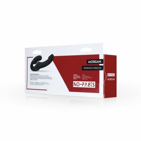 No-Parts Morgan bezpaskowy model intymny 22 cm czarny silikonowy