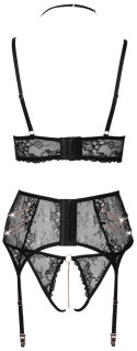 Abierta Fina komplet koronkowy 3-częściowy rożowe złoto S Abierta Fina